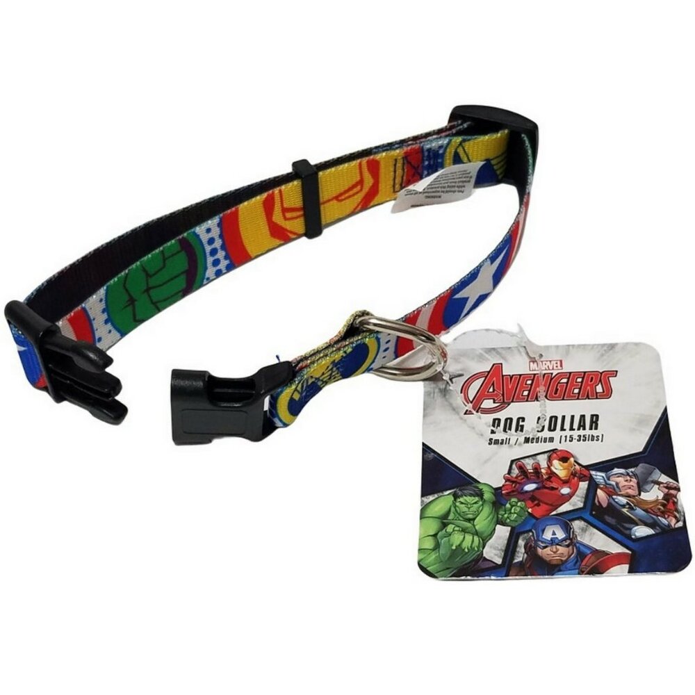 Marvel Avengers Dog Collar Small/Medium 15-35lbs Hulk Iron Man Captain America